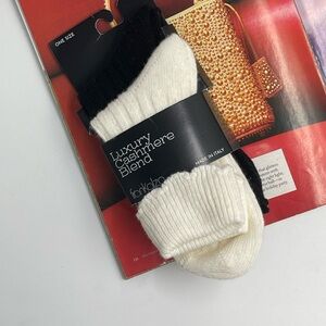 2 PR Frankalza Italy Ladies Boot Socks Merino Wool / Cashmere Blend